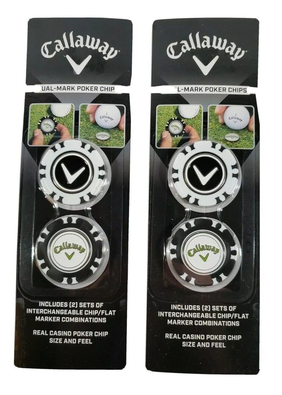 Callaway Golf Dual Mark Poker Chips Set of Two Packages NEW Ball Markers